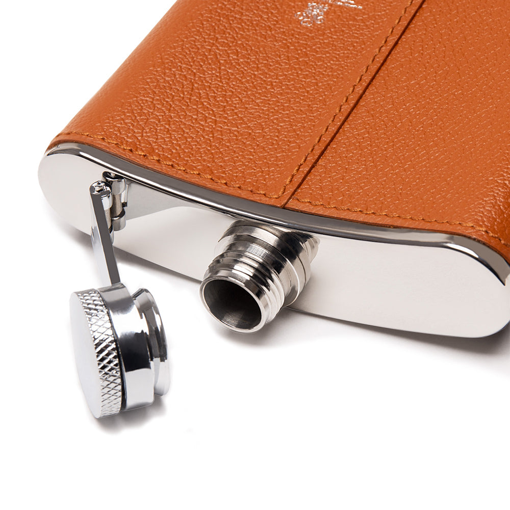 Hip Flask 4oz Tan Leather
