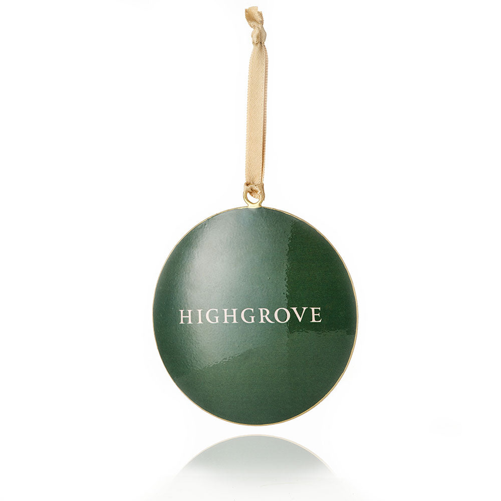 Christmas Tree Decoration - Highgrove Crown Round Tin (Green)