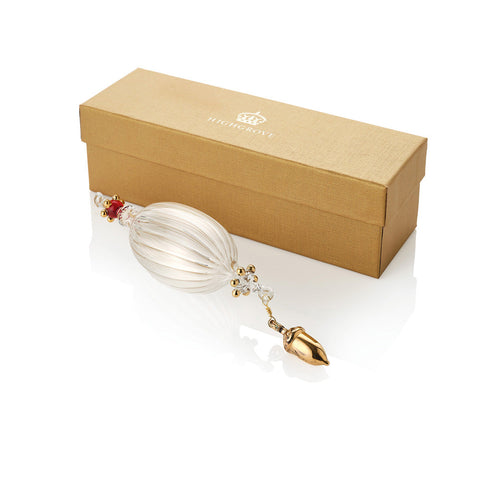 Christmas Decoration - Oval Shape Clear Glass Bauble