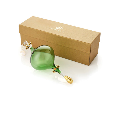 Christmas Decoration - Classic Shape Green Glass Bauble