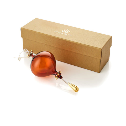 Christmas Decoration - Classic Shape Amber Glass Bauble