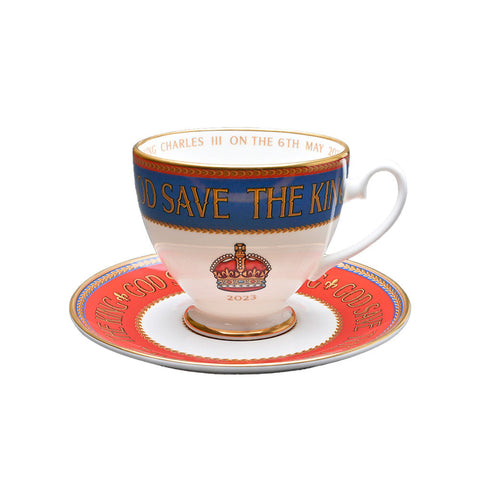 “God Save the King” Fine Bone China Teacup & Saucer